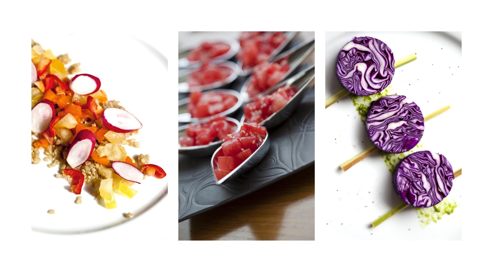Three plated dishes showing package variety